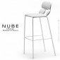 Tabouret de bar ou domestique design NUBE, piétement acier peint avec repose pieds, assise coque plastique souple couleur.|Tabouret|100chaises