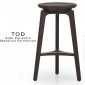 Tabouret de bar design TOD, structure bois Frêne massif, assemblé par emboîtement, finition peinture brillante pour intérieur.|Tabouret|100chaises