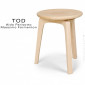 Petit tabouret design TOD, structure Frêne, Chêne, Noyer massif, assemblé par emboîtement, finition vernis pour intérieur.|Tabouret|100chaises