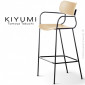 Tabouret de bar KIYUMI-WOOD-ST, 4 pieds structure acier, assise et dossier en contreplaqué de frêne. Lot de 4 pièces.|Tabouret|100chaises