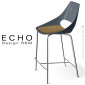 Tabouret de cuisine seventies ECHO, piétement acier peint ou chromé brillant, assise coque plastique couleur avec coussin.|Tabouret|100chaises