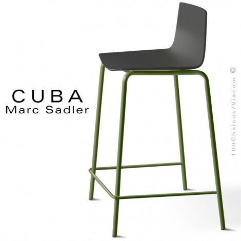 Tabouret de cuisine CUBA-ECO, assise coque plastique couleur, structure et piétement acier peint ou chromé - Lot de 4 pièces.|Tabouret|100chaises Tabouret de cuisine CUBA-ECO, assise coque plastique couleur, structure et piétement acier peint ou chromé - Lot de 4 pièces.|Tabouret|100chaises