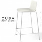 Tabouret de cuisine design CUBA, assise coque plastique couleur, piétement et structure acier peint ou chromé brillant.|Tabouret|100chaises