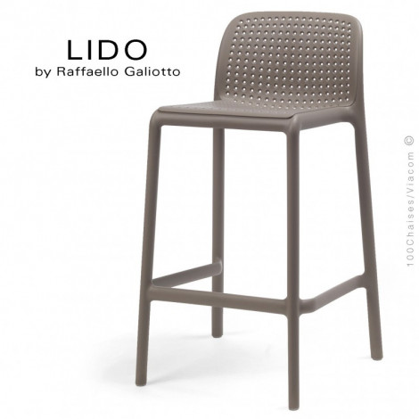 Tabouret de cuisine design LIDO, 4 pieds avec repose pieds et demi dossier plastique couleur pour extérieur - Lot de 4 pièces.|Tabouret|100chaises