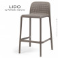 Tabouret de cuisine design LIDO, 4 pieds avec repose pieds et demi dossier plastique couleur pour extérieur - Lot de 4 pièces.|Tabouret|100chaises