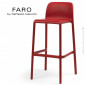 Tabouret de bar design FARO, assise avec dossier et repose-pieds, plastique couleur pour extérieur - Lot de 4 pièces.|Tabouret|100chaises
