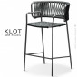Tabouret design KLOT-SG, piétement acier peint, assise et dossier corde marine couleur tressé à la main.|Tabouret|100chaises Tabouret design KLOT-SG, piétement acier peint, assise et dossier corde marine couleur tressé à la main.|Tabouret|100chaises