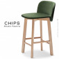 Tabouret bois de cuisine design CHIPS-65, piétement bois vernis, assise et dossier habillage tissu feutre 100% laine.|Tabouret|100chaises