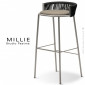 Tabouret de bar d'extérieur design MILLIE-80, piétement acier peint, assise tissu hydrofuge, dossier corde marine tressé.|Tabouret|100chaises