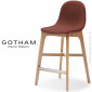 Tabouret de cuisine design GOTHAM-WS-SG-65, piétement bois vernis ou peint, assise garnie de mousse, habillage tissu tissé.|Tabouret|100chaises