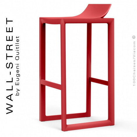 Tabouret de bar design WALL-STREET, pour extérieur ou terrasse, structure et assise plastique couleur - Lot de 2 pièces.|Tabouret|100chaises Tabouret de bar design WALL-STREET, pour extérieur ou terrasse, structure et assise plastique couleur - Lot de 2 pièces.|Tabouret|100chaises