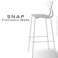 Tabouret de bar design, esprit rétro SNAP, piétement acier peint, assise coque plastique couleur - Lot de 4 pièces.|Tabouret|100chaises