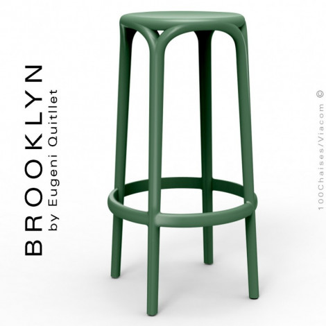 Tabouret de bar d'extérieur terrasse BROOKLYN, structure et assise plastique - Lot de 4 pièces.|Tabouret|100chaises