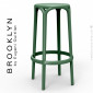 Tabouret de bar d'extérieur terrasse BROOKLYN, structure et assise plastique - Lot de 4 pièces.|Tabouret|100chaises