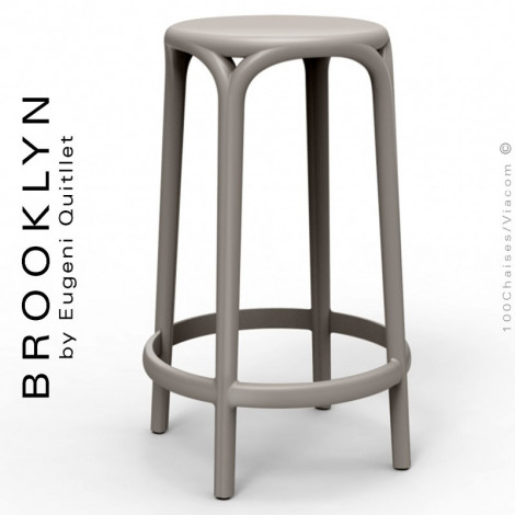 Tabouret de cuisine ou d'extérieur terrasse BROOKLYN, structure et assise plastique - Lot de 4 pièces.|Tabouret|100chaises