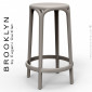 Tabouret de cuisine ou d'extérieur terrasse BROOKLYN, structure et assise plastique - Lot de 4 pièces.|Tabouret|100chaises