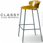 Tabouret de bar design CLASSY, piétement acier peint avec repos pieds, assise coque plastique couleur - Lot de 4 pièces.|Tabouret|100chaises