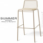 Tabouret de bar design SUMMER, pour terrasse et extérieur, structure acier peint couleur avec coussin - Lot de 2 pièces.|Tabouret|100chaises