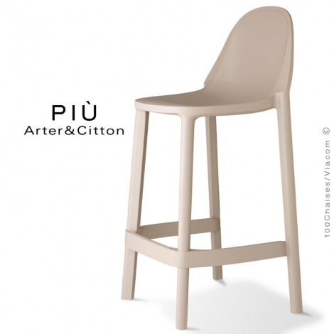 Tabouret de cuisine PIÙ, pour extérieur, terrasse et jardin, structure plastique couleur avec repose pieds, empilable.|Tabouret|100chaises Tabouret de cuisine PIÙ, pour extérieur, terrasse et jardin, structure plastique couleur avec repose pieds, empilable.|Tabouret|100chaises