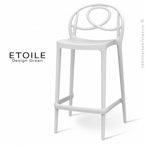 Tabouret de cuisine design ETOILE, idéale pour les terrasses et jardins, structure plastique couleur - Lot de 4 pièces.|Tabouret|100chaises