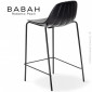 Tabouret de cuisine design BABAH, pieds en tube d'acier peint ou chromé brillant, assise coque plastique couleur nervurée.|Tabouret|100chaises