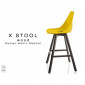 Tabouret X-STOOL Wood 69 - piétement bois gris fer assise coque couleur|Tabouret|100chaises Tabouret X-STOOL Wood 69 - piétement bois gris fer assise coque couleur|Tabouret|100chaises