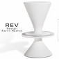 Tabouret design REV, structure conique double cônes plastique avec repose pieds anneau en inox, pour extérieur, bord de mer.|Tabouret|100chaises Tabouret design REV, structure conique double cônes plastique avec repose pieds anneau en inox, pour extérieur, bord de mer.|Tabouret|100chaises