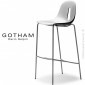 Tabouret de bar design GOTHAM-SG80, piétement 4 pieds en acier peint ou chromé, assise coque plastique couleur.|Tabouret|100chaises