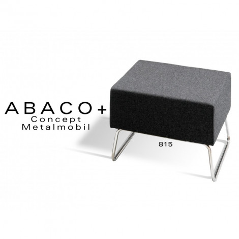 Banquette modulable design ABACO+, ou simple module d'assise d'appoint pour salle d'attente, habillage tissu, piétement chromé.|Tabouret|100chaises