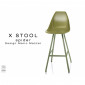 Tabouret de bar X-STOOL Spider 75 - piétement peint vert militaire foncé assise coque - Lot de 2 tabourets|Tabouret|100chaises Tabouret de bar X-STOOL Spider 75 - piétement peint vert militaire foncé assise coque - Lot de 2 tabourets|Tabouret|100chaises