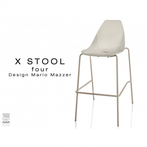 Tabouret design X-STOOL Four 75 - piétement sable assise coque - Lot de 2 tabourets|Tabouret|100chaises Tabouret design X-STOOL Four 75 - piétement sable assise coque - Lot de 2 tabourets|Tabouret|100chaises