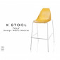 Tabouret design X-STOOL Four 75 - piétement blanc assise coque - Lot de 2 tabourets|Tabouret|100chaises Tabouret design X-STOOL Four 75 - piétement blanc assise coque - Lot de 2 tabourets|Tabouret|100chaises