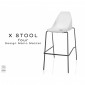 Tabouret design X-STOOL Four 75 - piétement noir assise coque - Lot de 2 tabourets|Tabouret|100chaises Tabouret design X-STOOL Four 75 - piétement noir assise coque - Lot de 2 tabourets|Tabouret|100chaises