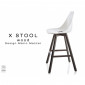 Tabouret X-STOOL Wood 69 - piétement bois gris fer assise coque - Lot de 2 unités|Tabouret|100chaises Tabouret X-STOOL Wood 69 - piétement bois gris fer assise coque - Lot de 2 unités|Tabouret|100chaises