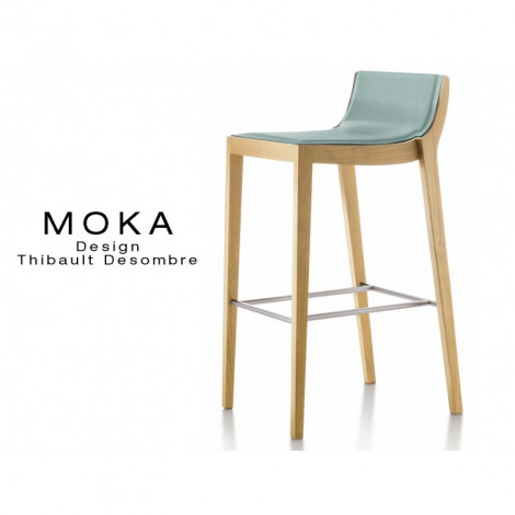 Lot de 6 tabourets design MOKA, assise et dossier garnis cuir, couvrant collé.|Tabouret|100chaises Lot de 6 tabourets design MOKA, assise et dossier garnis cuir, couvrant collé.|Tabouret|100chaises