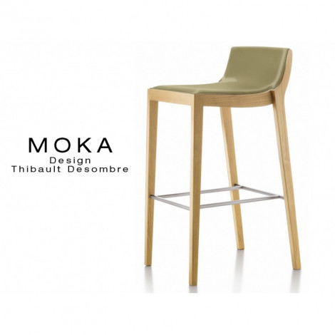 Lot de 6 tabourets design MOKA assise et dossier garnis, habillage cuir.|Tabouret|100chaises Lot de 6 tabourets design MOKA assise et dossier garnis, habillage cuir.|Tabouret|100chaises