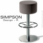 Tabouret de bar pivotant SIMPSON, assise garnie habillage aspect cuir synthétique pour collectivités, piétement inox.|Tabouret|100chaises
