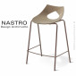 Tabouret de cuisine design NASTRO, assise coque plastique couleur avec coussin, piétement acier peint ou chromé.|Tabouret|100chaises