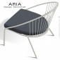 Fauteuil large lounge d'extérieur design ARIA, structure acier galvanisé finition peint, avec coussin habillage tissu.|Fauteuil / Chauffeuse|100chaises