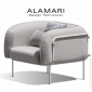 Salon de jardin ou fauteuil large lounge ALAMARI, usage extérieur, structure acier peint, coussin habillage tissu déperlant.|Fauteuil / Chauffeuse|100chaises