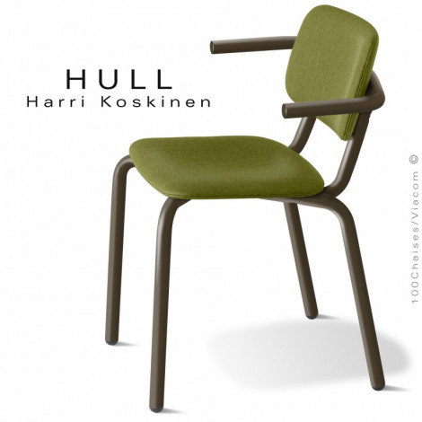 Fauteuil HULL, pour la restauration collective cantines administratives, scolaires, structure peint, assise habillage tissu.|Fauteuil / Chauffeuse|100chaises