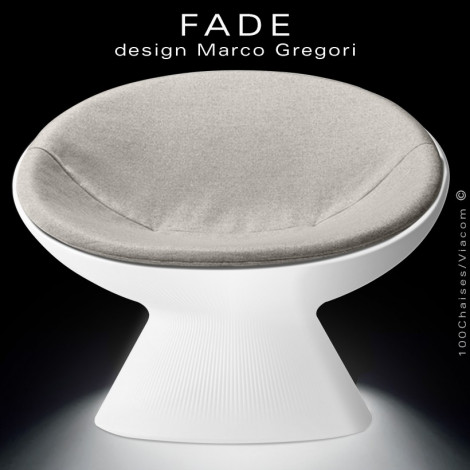Fauteuil lounge lumineux design FADE, structure plastique blanc, éclairge LED, avec coussin traitement pour l'extérieur.|Fauteuil / Chauffeuse|100chaises