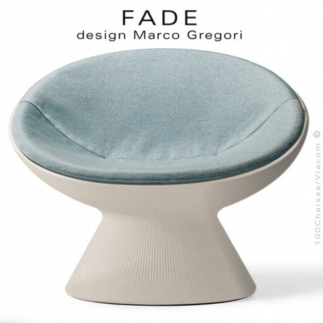 Fauteuil design lounge FADE, structure monobloc plastique couleur texturé avec coussin confort, pour terrasse en extérieur.|Fauteuil / Chauffeuse|100chaises
