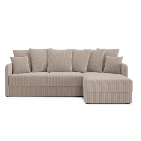 Canapé d'angle LUKA convertible velours côtelé grège 4 places|Canape|Baita Home