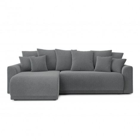 Canapé angle NOVA convertible velours côtelé gris souris 4 places|Canape|Baita Home