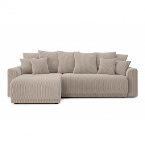 Canapé angle NOVA convertible velours côtelé grège 4 places|Canape|Baita Home