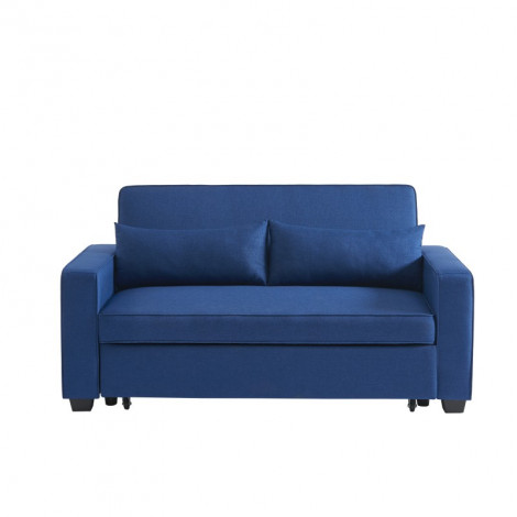 Canapé droit LENA convertible tissu bleu 3 places|Canape|Baita Home