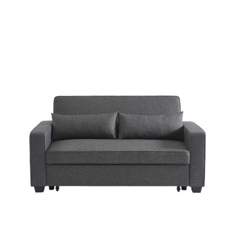Canapé droit LENA convertible tissu gris 3 places|Canape|Baita Home