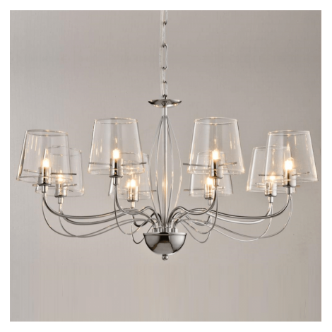 Lustre baroque design 8 bras verre transparent - Matane|Lustre|Kosilum Lustre baroque design 8 bras verre transparent - Matane|Lustre|Kosilum