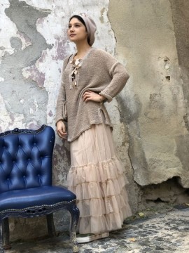 JUPON LONG CRAZY JUPON NUDE - COLLECTION TULLE